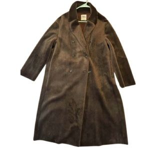 ZARA brown felt texture ,doble breast open front coat and ling sleeve.